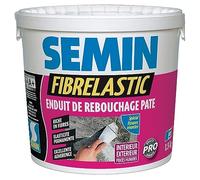 Semin Enduit de Rebouchage Élastique Fibrelastic - Fibre de Verre pour Fissures Vivantes - Intérieur/Extérieur - Seau de 1,5 kg