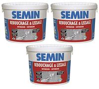 SEMIN Enduit de Rebouchage en Pâte 4 kg - Spécial Trous, Fissures & Trous de Vis - Intérieur/Extérieur - Prêt à l’Emploi - Excellente Finition - Haute Adhérence - Lot de 3