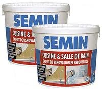 Semin - Enduit de Rebouchage et Rénovation - Spécial Cuisine et Salle de Bains - Seau de 1 kg (Lot de 2)
