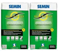 Semin Enduit Spécial Maçonnerie Humides Humi'Protect - Intérieur/Extérieur - Poudre - Sac de 20 kg (Lot de 2)
