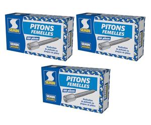 SEMIN Pitons Femelles pour Faux Plafond - 3 Boîtes de 100 - Fixation Tige Filetée D6 mm - Installation Ossature Placo & Fourrures - Pose Rapide et Solide - Rénovation Plafond Intérieu