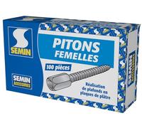 SEMIN Pitons Femelles pour Faux Plafond - Boîte de 100 - Fixation Tige Filetée D6 mm - Installation Ossature Placo & Fourrures - Pose Rapide et Solide - Rénovation Plafond Intérieur