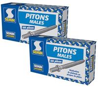 SEMIN Pitons Mâles pour Faux Plafond - 2 Boîtes de 100 - Fixation Cavalier Pivot - Ossature Placo & Fourrures - Pose Rapide et Solide - Rénovation Plafond Intérieur
