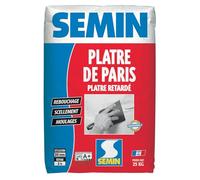 Semin Plâtre de Paris - Moulages, Scellements et Rebouchage - Intérieur - Poudre - Sac de 25 kg