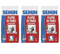 Semin Plâtre de Paris - Moulages, Scellements et Rebouchage - Intérieur - Poudre - Sac de 5 kg (Lot de 3)