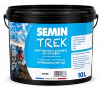 Semin POLAIRE Peinture TREK 10 L - Peinture Intérieur Extérieur Multi-Supports - Impression et Finition - Fort Pouvoir Couvrant - Mat Velouté - Résistante UV et Chaleur - Blanc