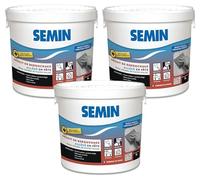 Semin SEM-LIGHT Enduit de Rebouchage Allégé- 3 X 1 L - Ultra Léger, Sans Retrait & Séchage Rapide - Réparation Trous & Fissures - Intérieur Murs & Plafonds - Blanc Mat - 3 Spatules Intégrées
