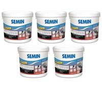 Semin SEM-LIGHT Enduit de Rebouchage Allégé- 5 X 1 L - Ultra Léger, Sans Retrait & Séchage Rapide - Réparation Trous & Fissures - Intérieur Murs & Plafonds - Blanc Mat - 5 Spatules Intégrées