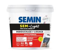 SEMIN SEM-LIGHT Enduit Léger de Rebouchage et Lissage 10 L - Sans Retrait, Séchage Rapide - Réparation Trous et Fissures - Intérieur Murs et Plafonds - Blanc Mat Prêt à l'Emploi