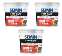 SEMIN SEM-LIGHT Enduit Léger de Rebouchage et Lissage - 3X 10 L - Sans Retrait, Séchage Rapide - Réparation Trous et Fissures - Intérieur Murs et Plafonds - Blanc Mat Prêt à l'Emploi