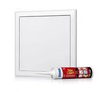 Semin Trappe de Visite en Acier Laquée Blanche, 400 x 400 mm, Pousser & Relâcher, avec Enduit Allégé 310 ml, pour Mur & Plafond Intérieur