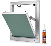 SEMIN Trappe de Visite Hydro + Enduit Allégé Sem-Light - Trappe Accès Gaines Techniques Salle de Bain 200 x 200 mm + finition joints - Spécial Pièces Humides - Inclus Cartouche 310 ml