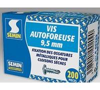 Semin Vis 9.5 mm x 3.5 mm Argenté/métallique VIS TRPF 3.5 x 9.5 mm Pointe Type F Ronde Ronde Torx 200 pièces