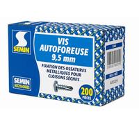 SEMIN Vis Autoforeuses TRPF 3,5 x 9,5 mm - Tête Ronde Pointe Foret - Vis Métal sur Métal pour Ossature Cloison Sèche - Acier Zingué Antioxydation - Boîte de 200 Vis