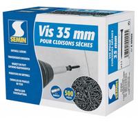 SEMIN Vis HD Autoperceuse Plaque de Plâtre Haute Densité 3,9 x 35 mm - Boîte de 500 Vis Phosphatées - Double Filetage Inversé - Fixation Fibres-Gypse sur Ossature Métal ou Bois