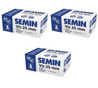 Semin - Vis Auto Perceuse 25 mm - Fixation des Plaques de Plâtre sur l'Ossature - Intérieur - Boîte de 1000 Pièces (Lot de 3000)