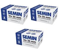 Semin - Vis Auto Perceuse 35 mm - Fixation des Plaques de Plâtre sur l'Ossature - Intérieur - Boîte de 1000 Pièces (Lot de 3000)