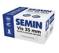 Semin - Vis Auto Perceuse 35 mm - Fixation des Plaques de Plâtre sur l'Ossature - Intérieur - Boîte de 1000 Pièces (Lot de 1000)