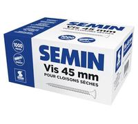 Semin - Vis Auto Perceuse 45 mm - Fixation des Plaques de Plâtre sur l'Ossature - Intérieur - Boîte de 1000 Pièces (Lot de 1000)