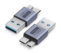 Seminer Adaptateur Micro B vers USB (2 Pack), Adaptateur de Données Micro B Mâle vers USB Mâle Adaptateur Court pour Ordinateurs, Ordinateurs Portables, Disques Durs Externes
