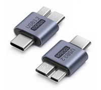 Seminer Adaptateur Micro B vers USB C (2 Pack), Adaptateur de Données Micro B Mâle vers USB C Mâle Adaptateur Court pour Ordinateurs, Ordinateurs Portables, Disques Durs Externes