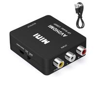 Seminer Adaptateur RCA vers HDMI, 1080P RCA Composite CVBS AV vers HDMI | Vidéo Audio Supportant PAL/NTSC pour PC Laptop Mini Xbox PS2 PS3 TV VCR Camera DVD Avec Câble d'Alimentation USB