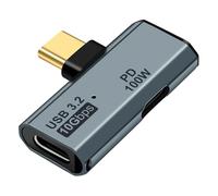 Seminer Adaptateur USB C OTG, Type C 100W Chargement PD Séparateur USB C vers Type-C Double pour iPhone 15 Pro Max, Google TV Chromecast 2020, MacBook, Samsung Galaxy S22/S23(Gris)