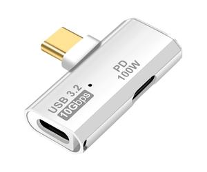 Seminer Adaptateur USB C OTG, Type C 100W Chargement PD Séparateur | USB C vers USB C Double pour iPhone 15 Pro Max, Google TV Chromecast 2020, MacBook, Samsung Galaxy S22/S23(Blanc)
