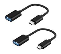Seminer Adaptateur USB C vers USB 2.0 (Pack de 2), USB Type C Mâle vers USB Femelle Adaptateur Connecteur de Câble OTG Compatible avec MacBook 2019/2018, Samsung Galaxy S20/S20+ et Plus (Noir)
