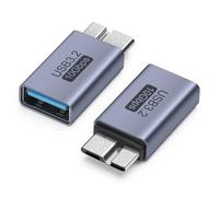 Seminer Lot de 2 adaptateurs Micro B mâle vers USB femelle Micro B vers USB 3.0 femelle Adaptateur de données court pour ordinateurs, ordinateurs portables, disques durs externes