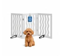 Semiocthome Barrière Escalier pour Chien avec 4 Panneaux & 2 Supports | Barrière En Bois avec une Ouverture Maximale de 188 cm et une Hauteur de 61 cm, conçue pour les Chiens de Petite Taille