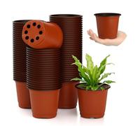 Semis Pot De Fleurs En Plastique Godets Repiquage,Mini Pots de Culture | 100 Pièces Petit Pot Plastique Plante,Pots De Plantes En Plastique,Plantes En Plastique Avec Trous De Drainage