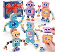 SEMKOTREE Bloc de Construction Enfant Jouet Montessori, Motricité Fine Jeux de Construction avec Boutons, Jeux en Bois Outils Enfant, Jouets D'activité et de Développement Jeu Educatif 3 Ans