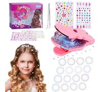 SEMKOTREE Machine Strass Cheveux, Strass a Coller Hair Bedazzler Kit avec 420 Rhinestone, Bijoux Cheveux pour Cheveux Hair Gem Stamper Autocollant Cadeau Fille