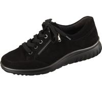 Semler Lena L5135-001 Lacets pour dames, confortables, en cuir, noir, chaussures basses - Chaussures à lacets confortables pour dames, noir, cuir (velours)