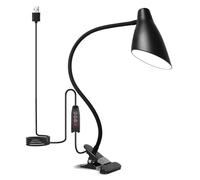 Semlos Clip on Light, Lampe de Bureau USB, Lampe de Lecture pour Table de Chambre à Coucher, 3 Modes de Couleur 10 Lampes de Lureau à Luminosité à Gradation, Col de Cygne Réglable, Arrêt Automatique