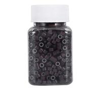 Semme 1000 pièces/bouteille 5MM anneaux de doublure en Silicone boucles perles outils pour Extensions de cheveux humains 5 couleurs (marron)