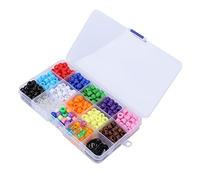 Semme 310 Pièces Perles pour Tresses, Cuffs en Plastique à Grand Trou | 310 perles en plastique de couleurs mélangées, 15 élastiques, matériau léger adapté aux fêtes, mariages, projets de coiffure