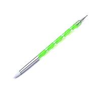 Semme 5 Pièces Embout Silicone Pinceau à Ongles Kit de Pointes | Stylos à double extrémité en silicone pour nail art, pointe à pois en métal, outil de conception acrylique 3D, poignée ABS