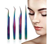 Semme Applicateur D'extension de Cils Pince à épiler D'extension de Cils en Acier Inoxydable coloré pour la Floraison de Faux Salon de beauté Professionnel Usage Domestique