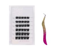 Semme Auto-adhésif Faux Vison Grappes Cils Colle 30pcs (MF10-6) | 30 grappes de faux vison de 10/12/14 mm de longueurs mixtes, idéales pour un usage quotidien, des voyages et des looks de
