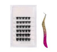 Semme Auto-adhésif Faux Vison Grappes Cils Colle 30pcs (MF10-7) | 30 grappes de faux vison de 10/12/14 mm de longueurs mixtes, idéales pour un usage quotidien, des voyages et des looks de