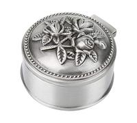 Semme Boîte à bijoux Vintage, ronde forme fleur sculpté en alliage de zinc boîte à bijoux Organisateur classique de rangement rétro pour stockage en anneau