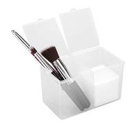 Semme Boîte de rangement pour tampons en coton, support pour cotons-tiges 2 grilles Boîte de rangement pour tampons en coton Vernis à ongles glitter poudre organisateur