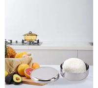 Semme Bol à Riz en Acier Inoxydable avec Couvercle, Bol de Mélange et d'assaisonnement Polyvalent pour la Cuisine, pour la Cuisine Coréenne et les Repas à la Maison (L)