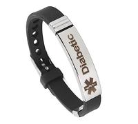Semme Bracelet d'alerte élégant en Silicone pour Identification d'urgence, Sensibilisation au Diabète, Design Unisexe Confortable pour Hommes et Femmes