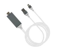 Semme Câble Adaptateur de Type C vers Interface Multimédia Haute Définition pour Téléphone et Ordinateur Portable, Matériau en Cuivre PVC (White)