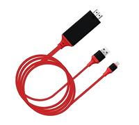 Semme Câble Adaptateur de Type C vers Interface Multimédia Haute Définition pour Téléphone et Ordinateur Portable, Matériau en Cuivre PVC (Rouge)