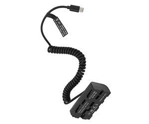 Semme Câble d'alimentation à Ressort de Type C vers NP F550, Adaptateur d'alimentation de Batterie Factice pour Appareil Photo et Lumière de Remplissage avec Une efficacité de Refroidissement