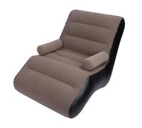 Semme Canapé Gonflable Portatif Ergonomique en Forme de S, avec Flocage Doux, pour la Maison, Les Voyages et Le Bureau (Brown)